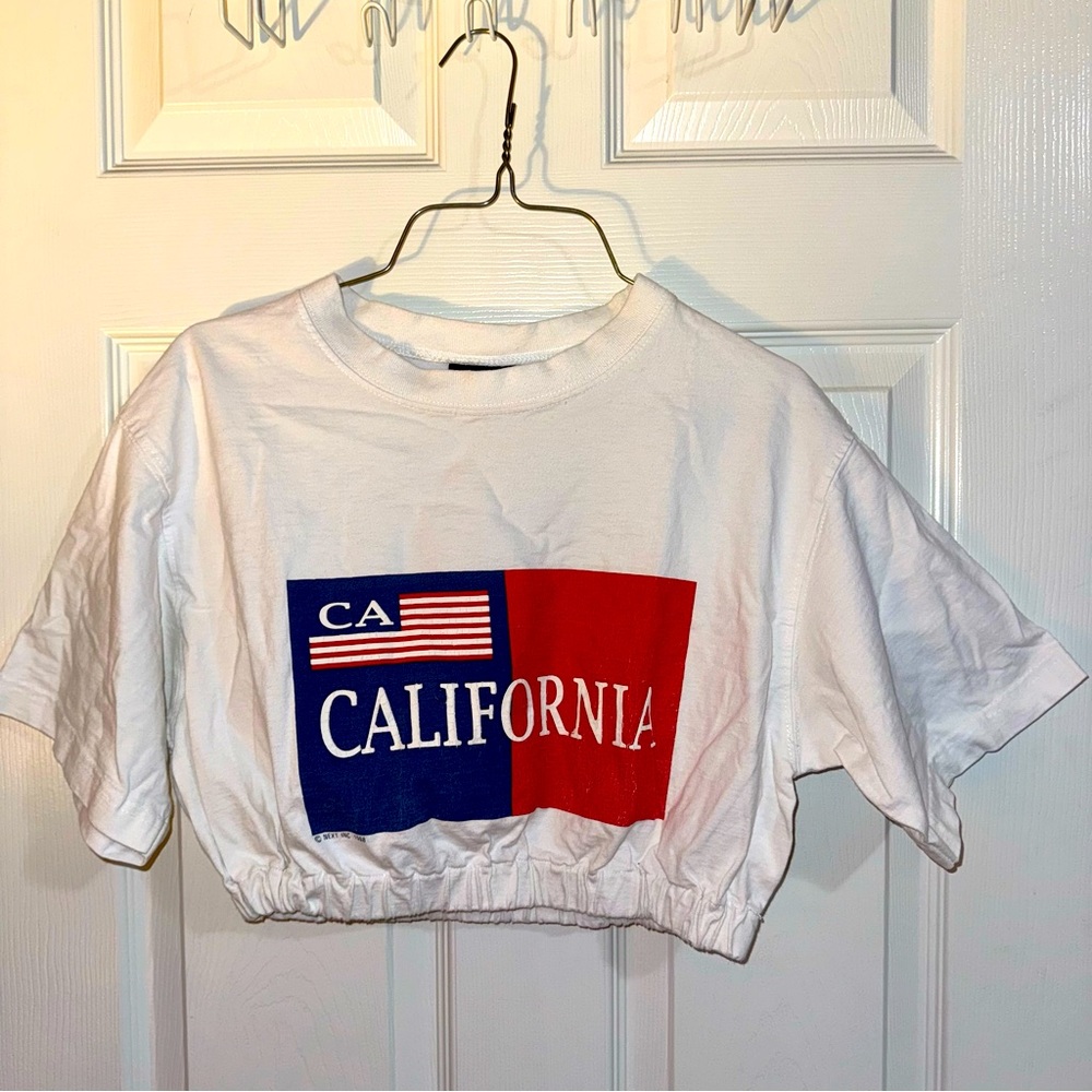 Vintage 1998 California Flag Crop Top